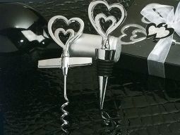 "Two hearts are better than one" Wine opener, Bottle stopper combination.