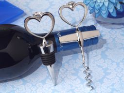 Bling a Diamond ring wine stopper and opener set
