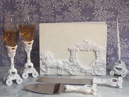 Enchanted White Wedding Coach 7 pc accessory set