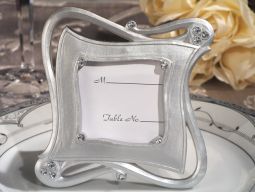 Stylish and chic silver place card frame favor