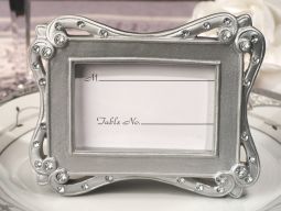 Stylish silver place card frame