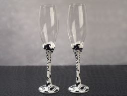 Stylish Damask collection flutes set