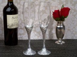 Silver Castle Toasting Flutes
