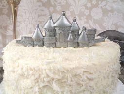 Silver Castle Cake Topper
