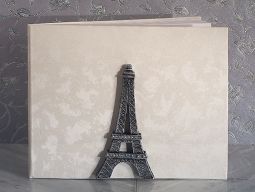 Stunning silver Eiffel Tower guest book