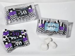 Mint Candy Favors with  Pvc Gift Box 50Th Birthday Design