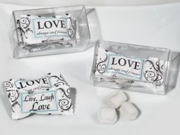 Mint Candy Favors with Pvc Gift Box Live, Love, Laugh Design