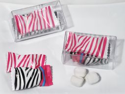 Mint Candy Favors with Pvc Gift Box Pink Zebra Design