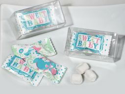Mint Candy Favors with Pvc Gift Box Sweet Baby Design
