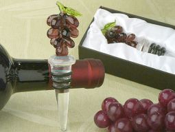 "Murano art deco" collection grapes wine stopper.