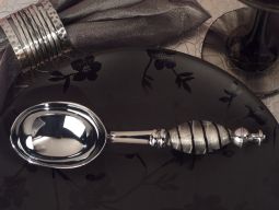 Murano art deco Ice Cream Scoop silver and black handle