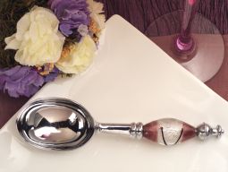 Murano art deco Ice Cream Scoop silver and purple handle