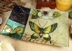 Small deco platter Butterfly design