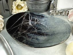 Murano Oval dish black silver design