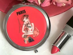 Paris chic red compact mirror favor