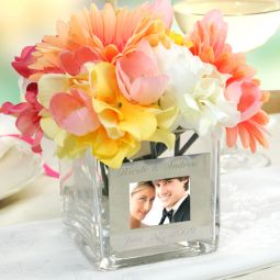 Square Glass Vase with Picture Frame