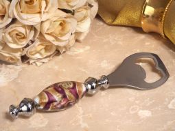 Murano art deco lavender and gold swirl bottle opener OUT OF STOCK