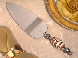 Chic Murano art golden swirls cake server