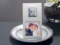 Two Hearts Silver Metal Photo Frame