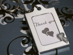 Memorable Moments double hearts Keychain Photo Frame Favors