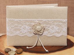Rustic collection Burlap and Lace guest book