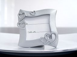 3x3 Silver Resin Place Card Frame w/ Hearts . Out of stock until aug 30