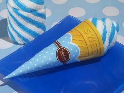 Sweet Treats Collection Blueberry swirl Ice cream cone towel favor