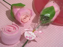 Sweet Treats Collection Pink rose towel favor