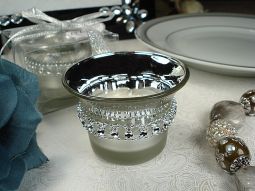 Bling 2 tone silver tealight candle holder