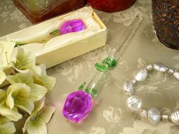 6" Crystal Stem Rose Lavender
