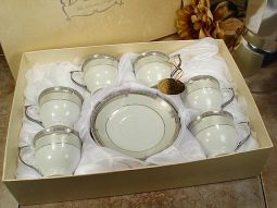 6 Cup 6 Saucer In Square Box Modern