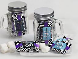 Mint Candy Favors with Mason Jar 50Th Birthday Design