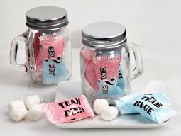 Mint Candy Favors with Mason Jar Baby Reveal Design