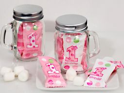 Mint Candy Favors with Mason Jar Girls First Birthday Design