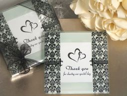 A Stylish Damask and Fleur de lis photo coaster