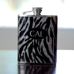 Personalized Zebra Flask