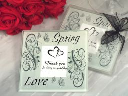 Spring love photo coaster