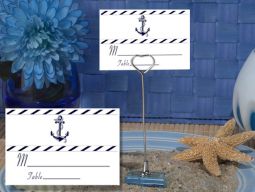 Metal Place Card Holder with Nautical Design Card