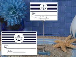 Metal Place Card Holder with Beach Party Design Card
