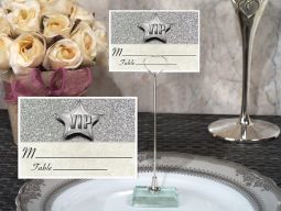 Metal Place Card Holder with Silver Vip Design Card