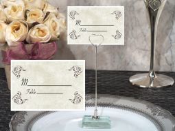 Metal Place Card Holder with Scrolls Design Card
