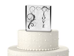 Love damask design cake topper
