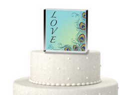 Peacok love design cake topper