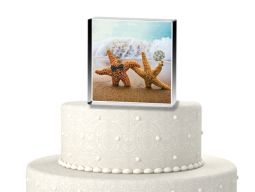 A perfect pair on the Beach cake topper