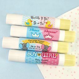 Baby Shower Gender Reveal Double Sided Lip Balm