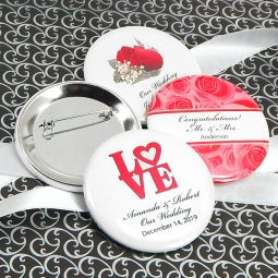 Personalized Wedding Buttons (2.25")
