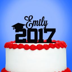Personalized "Graduate With Year" Cake Topper
