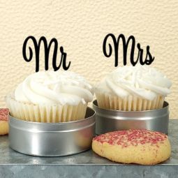 Mr & Mrs Cupcake Topper (Set of 2)