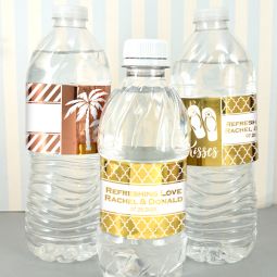 Metallic Foil Water Bottle Labels (Set of 5)