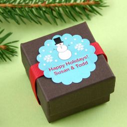 1.5"  Scalloped Holiday Label (Set of 30)